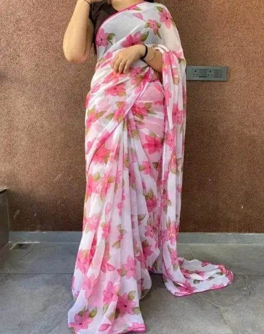 Elegant Pink Silk Saree for Special Occasions
